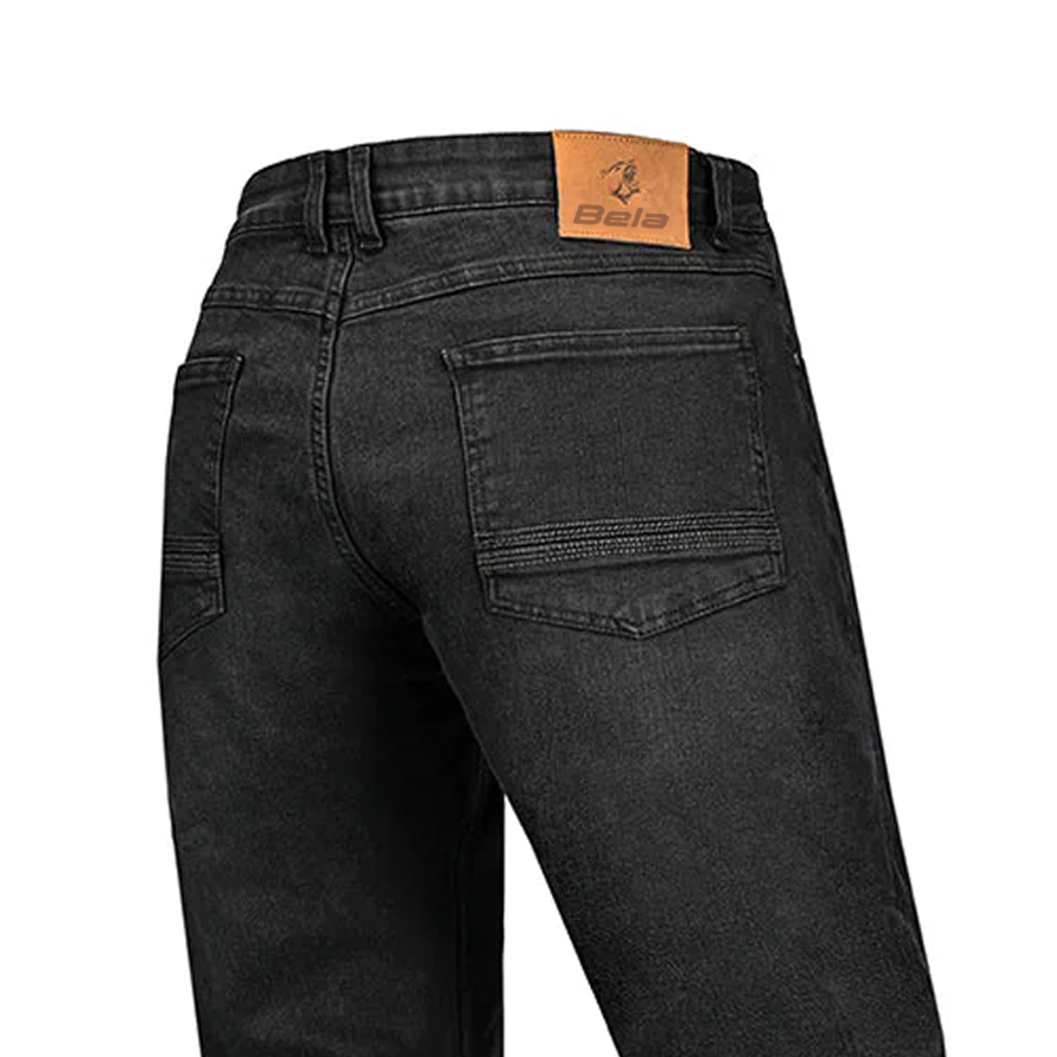 BELA RIO Vaqueiro Denim Jeans Moto Calças Ganga Preto 34L – 4 – Maximomoto PT