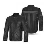 BELA STARK Motorcycle Leather Jackets Black Gray