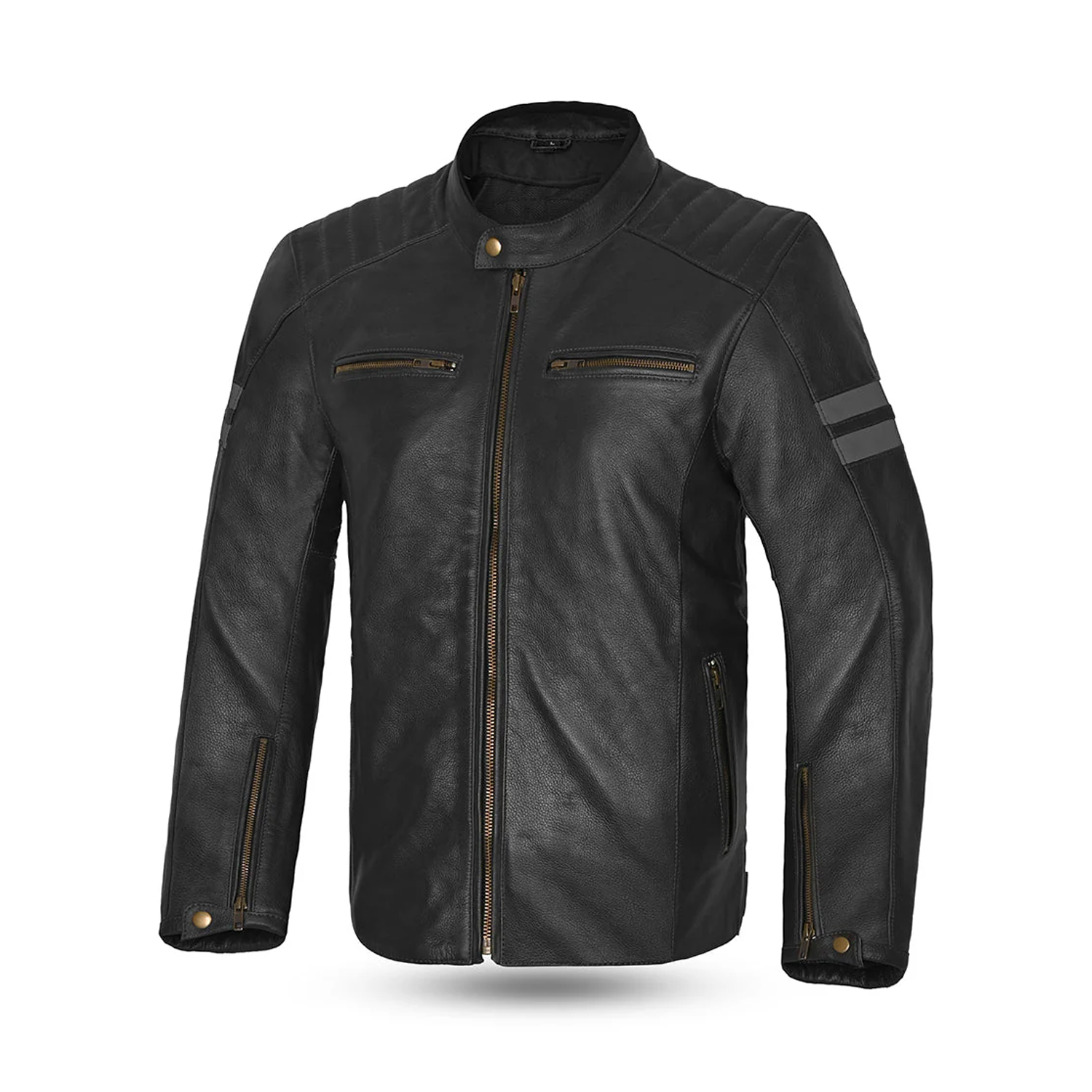 BELA STARK Motorcycle Leather Jackets Black Gray – 1 – Maximomoto PT