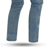 BELA STONE Denim Jeans Moto Calcas Camuflagem Azul