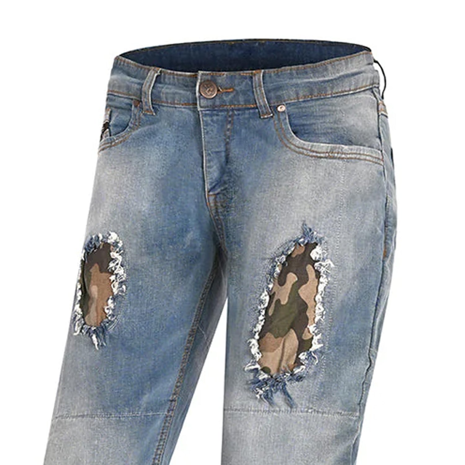 BELA STONE Denim Jeans Moto Calcas Camuflagem Azul – 4 – Maximomoto PT