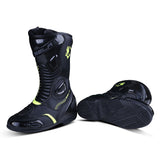 BELA STRIP Ladies Motorcycle Boots Black Fluorescent Yellow