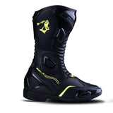 BELA STRIP Ladies Motorcycle Boots Black Fluorescent Yellow
