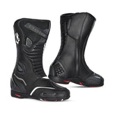 Beautiful Striped Motorcycle Leather Boots Black White – Maximomoto PT