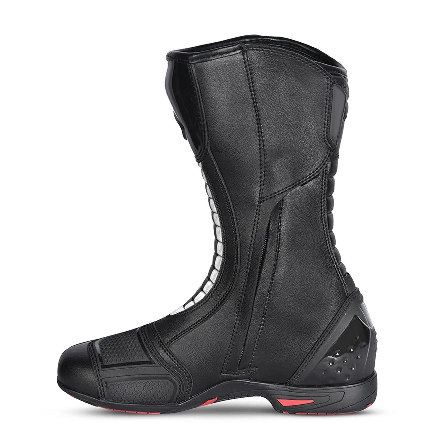 Beautiful Striped Motorcycle Leather Boots Black White – 3 – Maximomoto PT