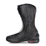 Beautiful Striped Motorcycle Leather Boots Black White