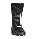 Beautiful Striped Motorcycle Leather Boots Black White