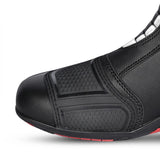 Beautiful Striped Motorcycle Leather Boots Black White