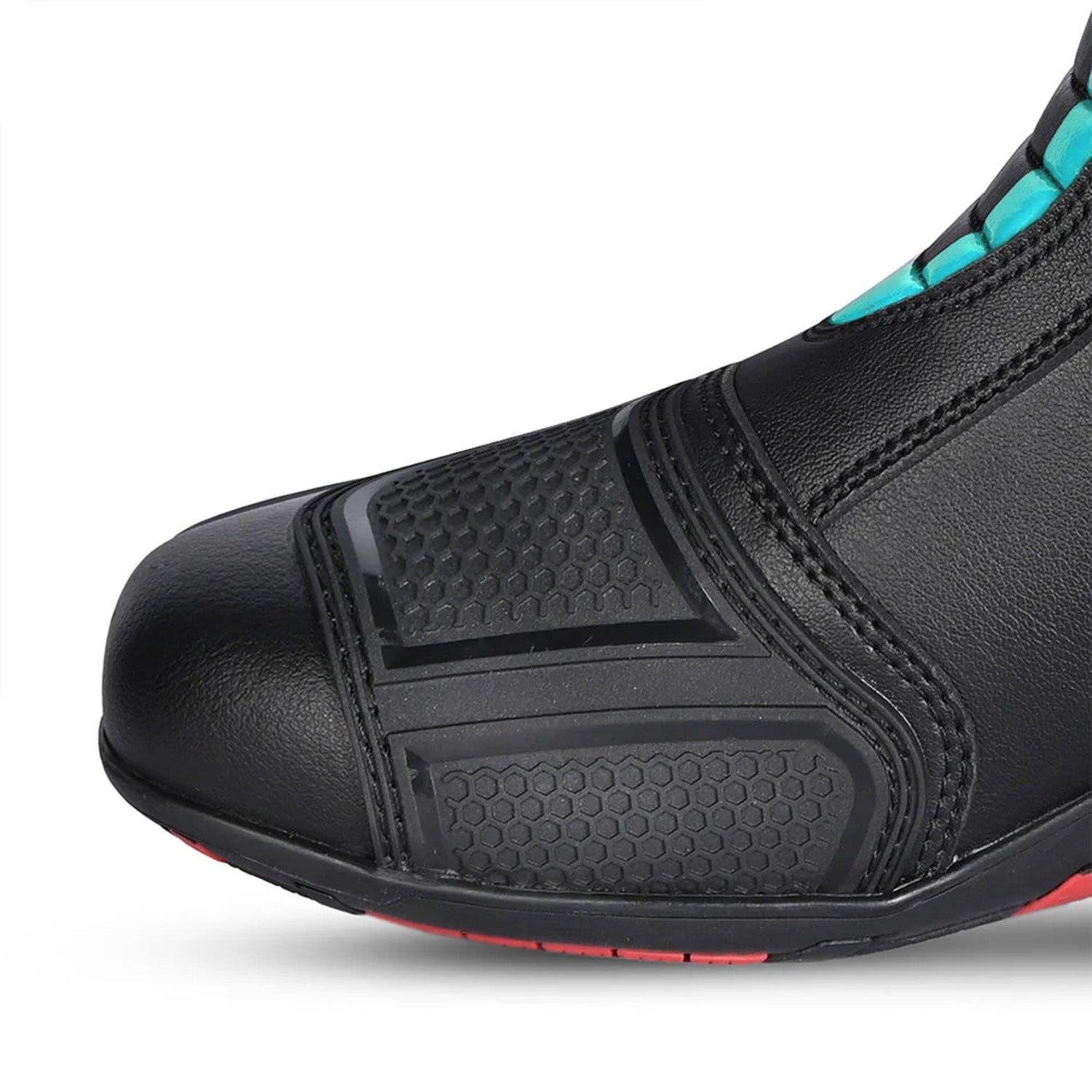 BELA STRIP Motorcycle Leather Boots for Women, Turquoise Black – 2 – Maximomoto PT