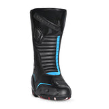 BELA STRIP Motorcycle Leather Boots for Women, Turquoise Black