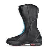 BELA STRIP Motorcycle Leather Boots for Women, Turquoise Black