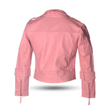BELA SWISS Men's Motorcycle Leather Fashion Jackets Pink