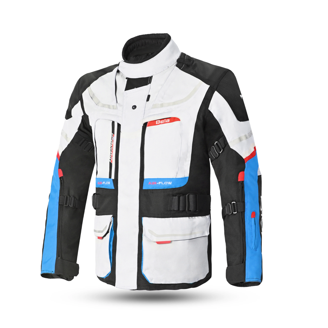 Beautiful Transformer 3 in 1 Motorcycle Jacket Gray Black Blue – 1 – Maximomoto PT