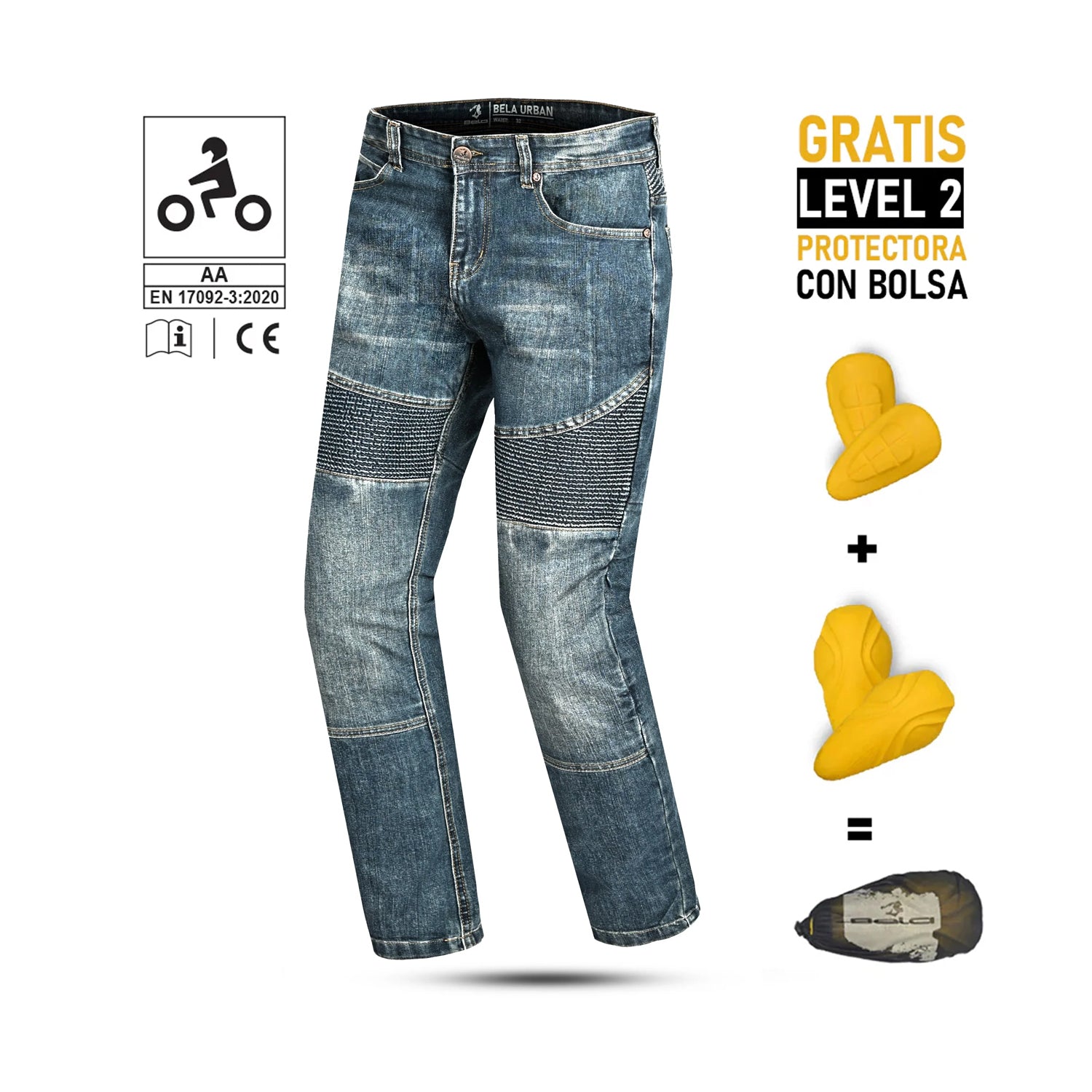 BELA URBAN LADY Jeans De Moto Senhora Azul Khaki Tint – 4 – Maximomoto PT