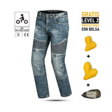 BELA URBAN LADY Jeans De Moto Senhora Azul Khaki Tint