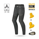 BELA URBAN Denim Jeans Moto Senhora Calcas Spray Preto 30L