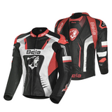BELA X RACE Motorcycle Leather Jackets Black White Red