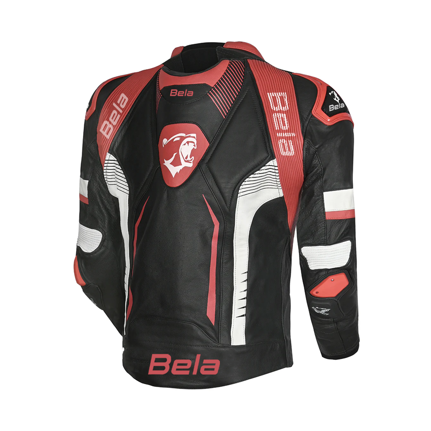 BELA X RACE Motorcycle Leather Jackets Black White Red – 3 – Maximomoto PT