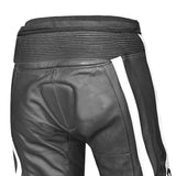 BELA X RACE Moto Couro Calcas Preto Antra Branco