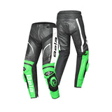 BELA X RACE Calcas De Moto Homem Couro Preto Branco Verde