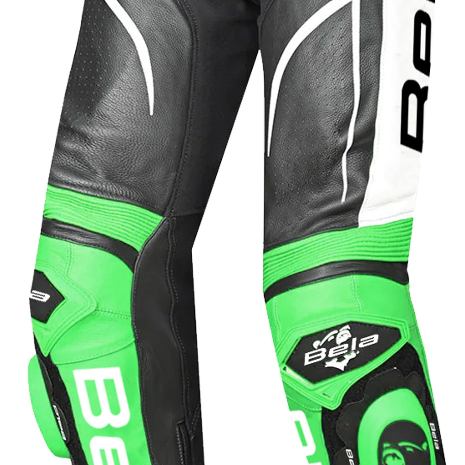 BELA X RACE Calcas De Moto Homem Couro Preto Branco Verde – 5 – Maximomoto PT