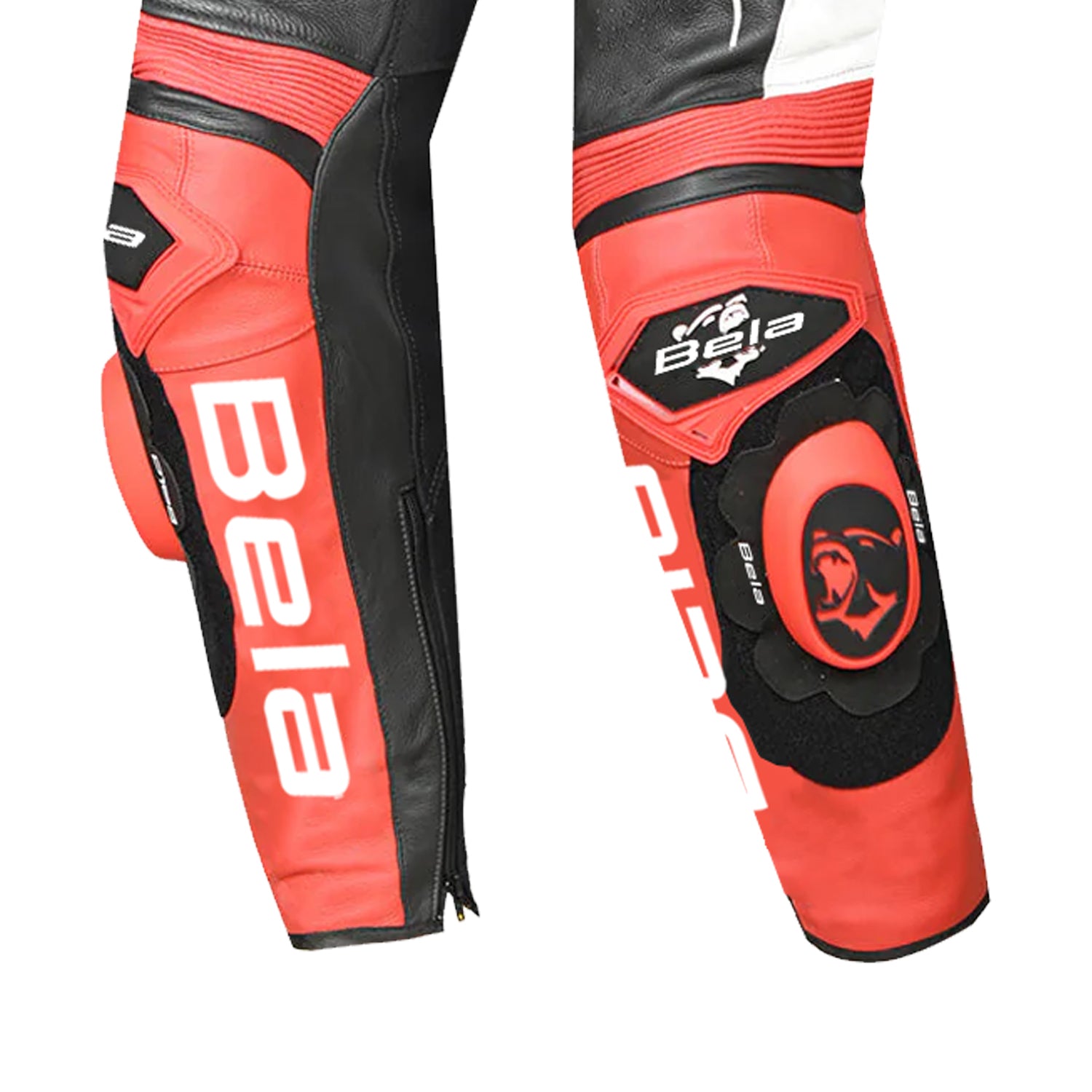 BELA X RACE Calcas De Moto Couro Preto Branco Vermelho – 6 – Maximomoto PT