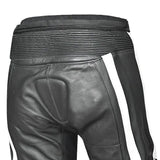 BELA X RACE Calcas De Moto Couro Preto Branco Vermelho