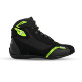 BELA KIVA Botas De Moto Homem Couro Preto Fluorescente Amarelo