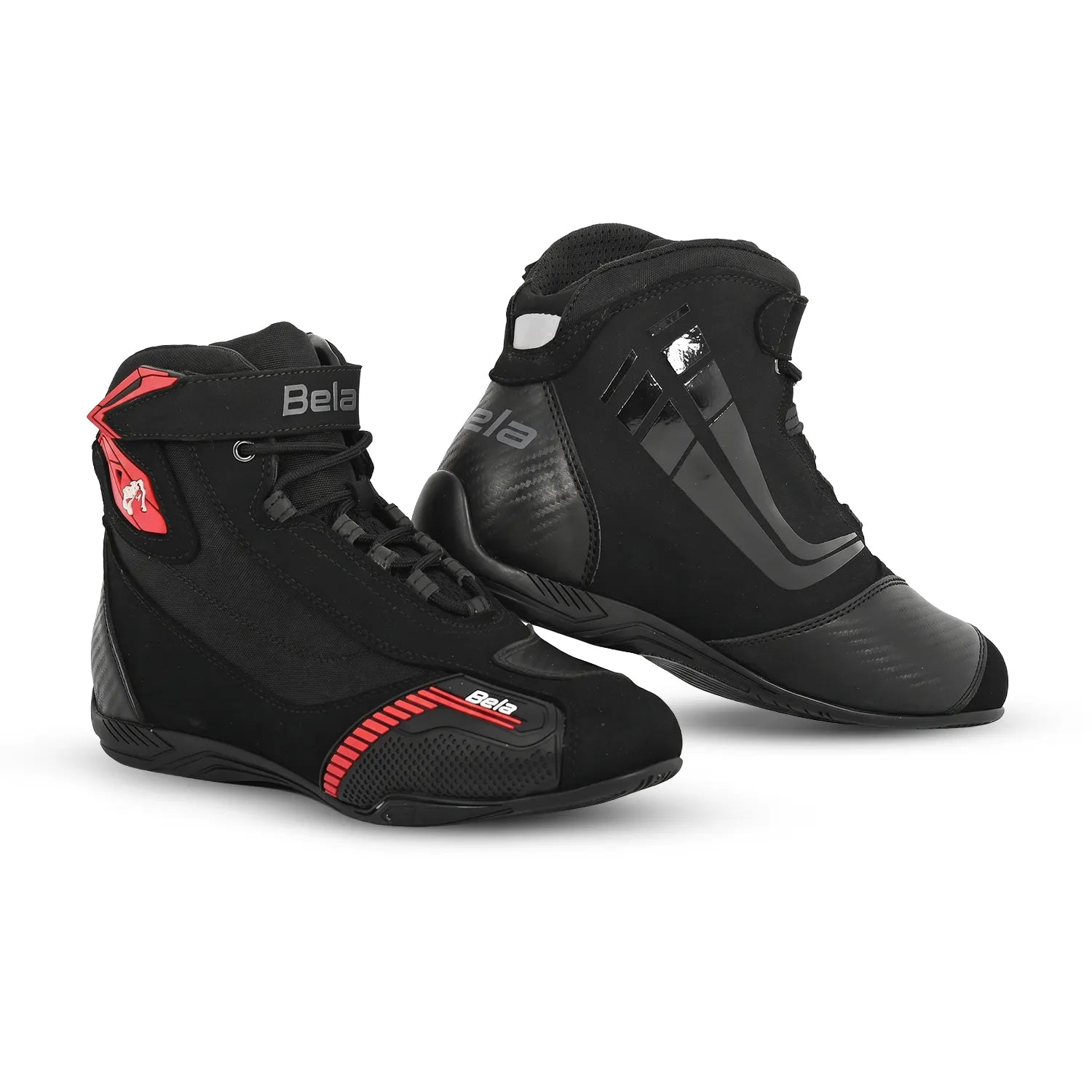 BELA KIVA Moto Homem Couro Botas Preto Vermelho – 1 – Maximomoto PT
