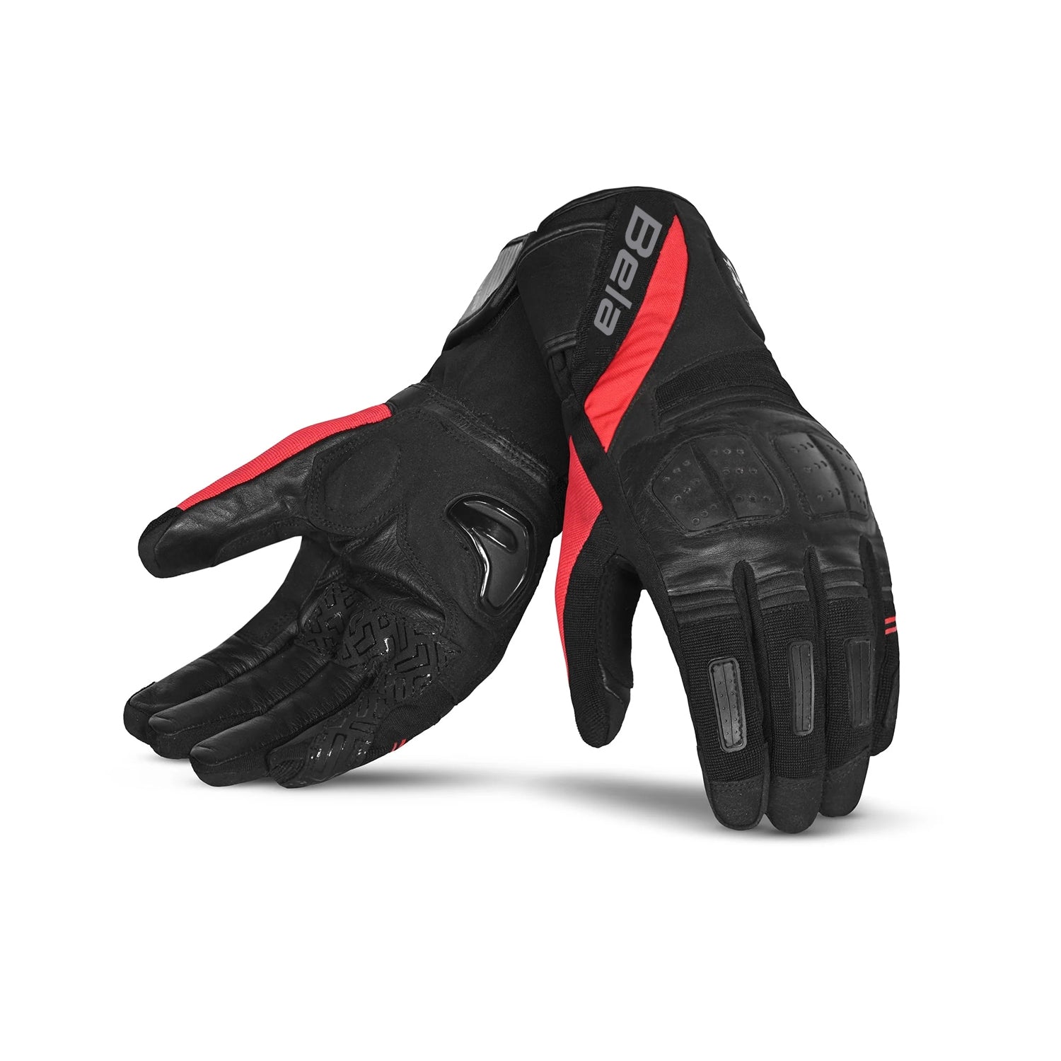 BELA HIGHWAY WINTER WP Motorcycle Leather Gloves Black Red – 1 – Maximomoto PT