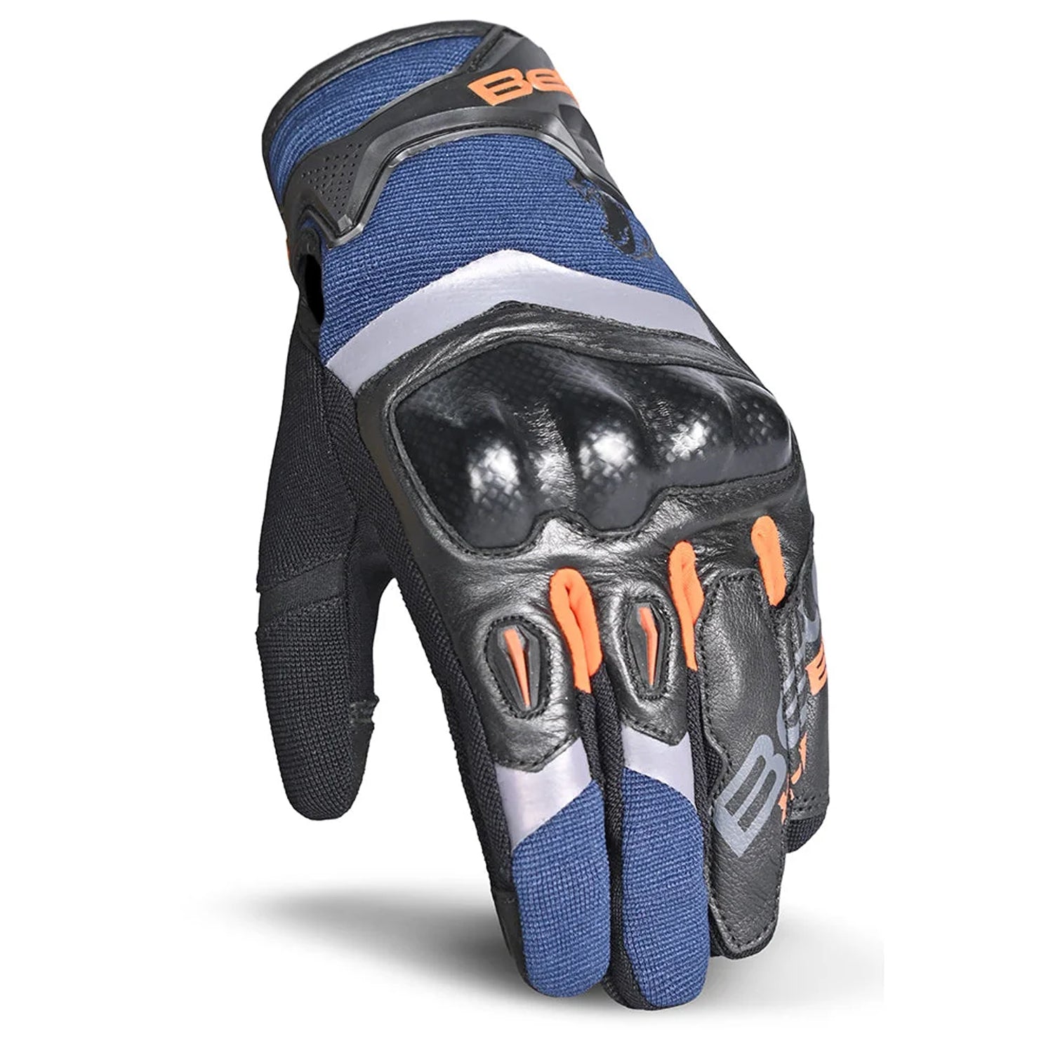BELA DARING Men's Motorcycle Textile Gloves Blue Orange – 2 – Maximomoto PT