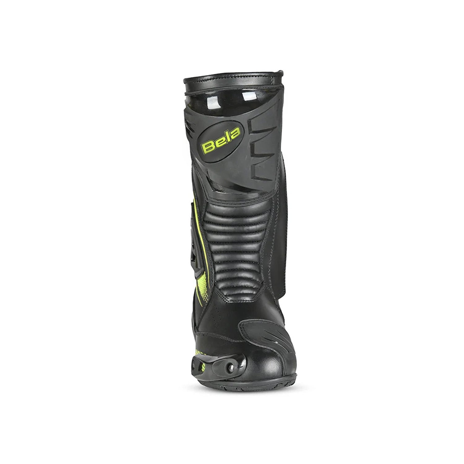 BELA MASTER Men's Motorcycle Leather Boots Black Fluorescent Yellow – 4 – Maximomoto PT