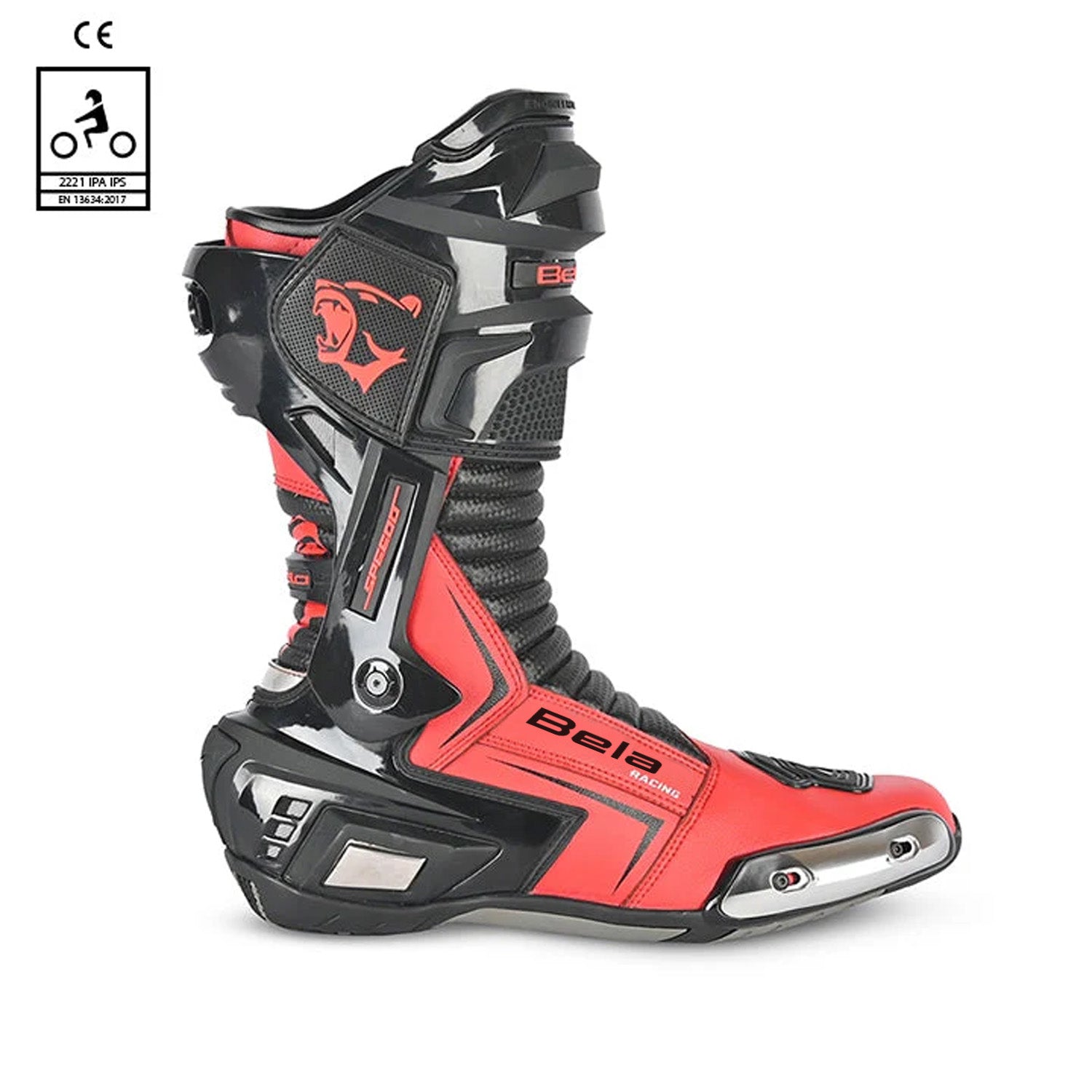 BELA SPEEDO 2.0 Moto Couro Botas Preto Vermelho – 3 – Maximomoto PT