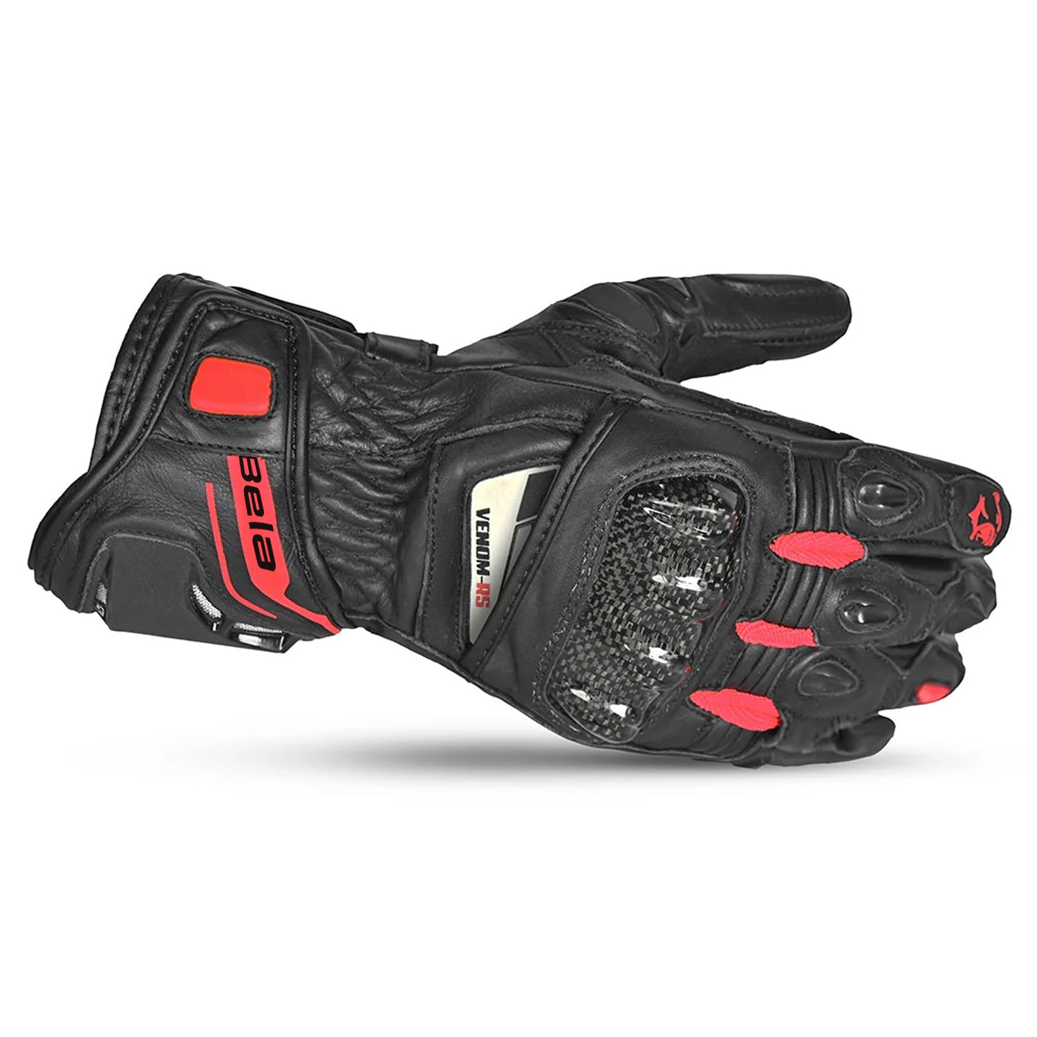 BELA VENOM RS RACING Luvas De Moto Senhora Couro Preto Vermelho – 3 – Maximomoto PT