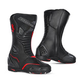 BELA STRIP Motorcycle Leather Boots Black Red – Maximomoto PT