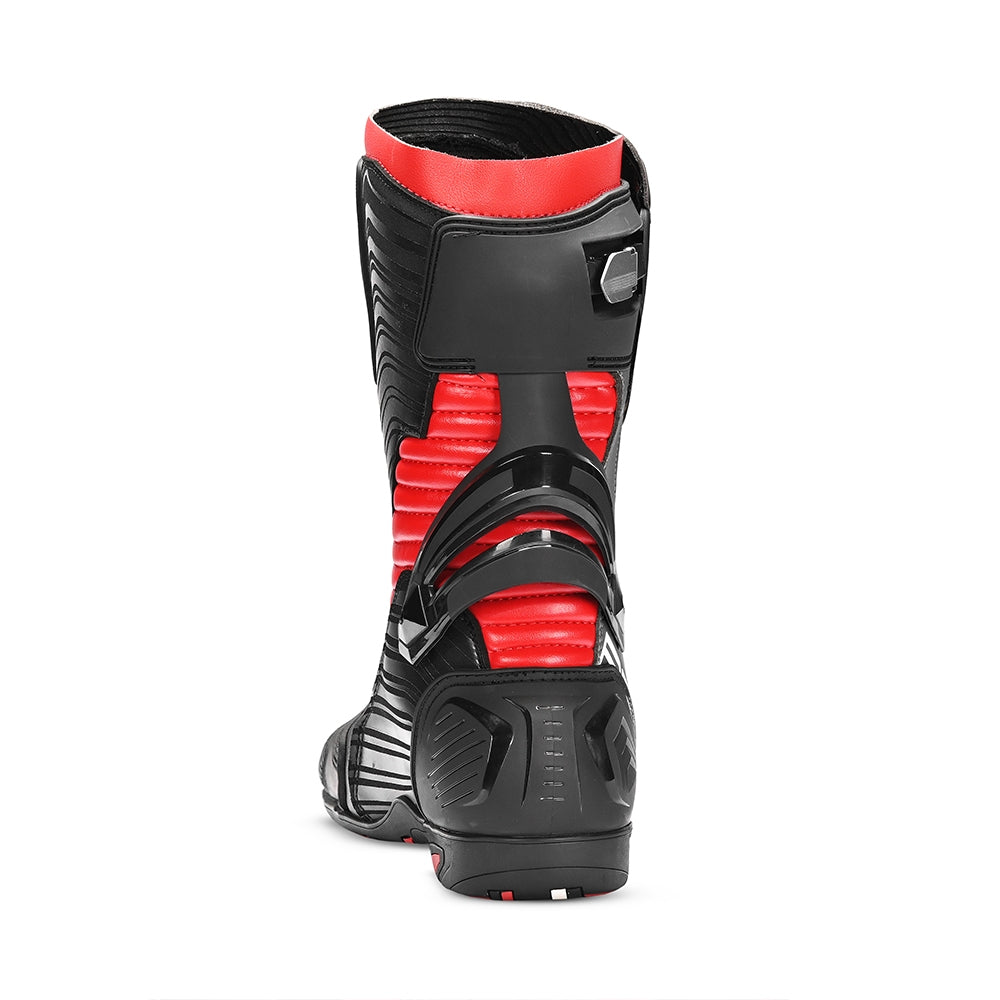 BELA AIR RIDER GP-1 Moto Corrida Botas Preto Cinza Vermelho - Imagem do verso de Boots