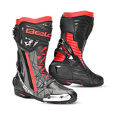BELA AIR RIDER GP-1 Moto Corrida Botas Preto Cinza Vermelho - Imagem dupla de botas