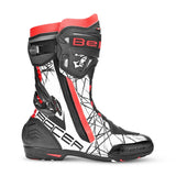 BELA AIR RIDER GP-1 racing motorcycle boots, black and red.