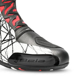 BELA AIR RIDER GP-1 racing motorcycle boots, black and red.