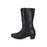 BELA ALPINE Senhora Moto Couro Botas Pretas - Imagem do lado esquerdo de Boots