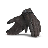 BELA APOLO Moto Couro Luvas Marrón - Imagem dupla de luvas