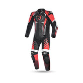BELA ARAGONE 1 PC Couro Moto Fato Preto Vermelho - imagem frontal do terno