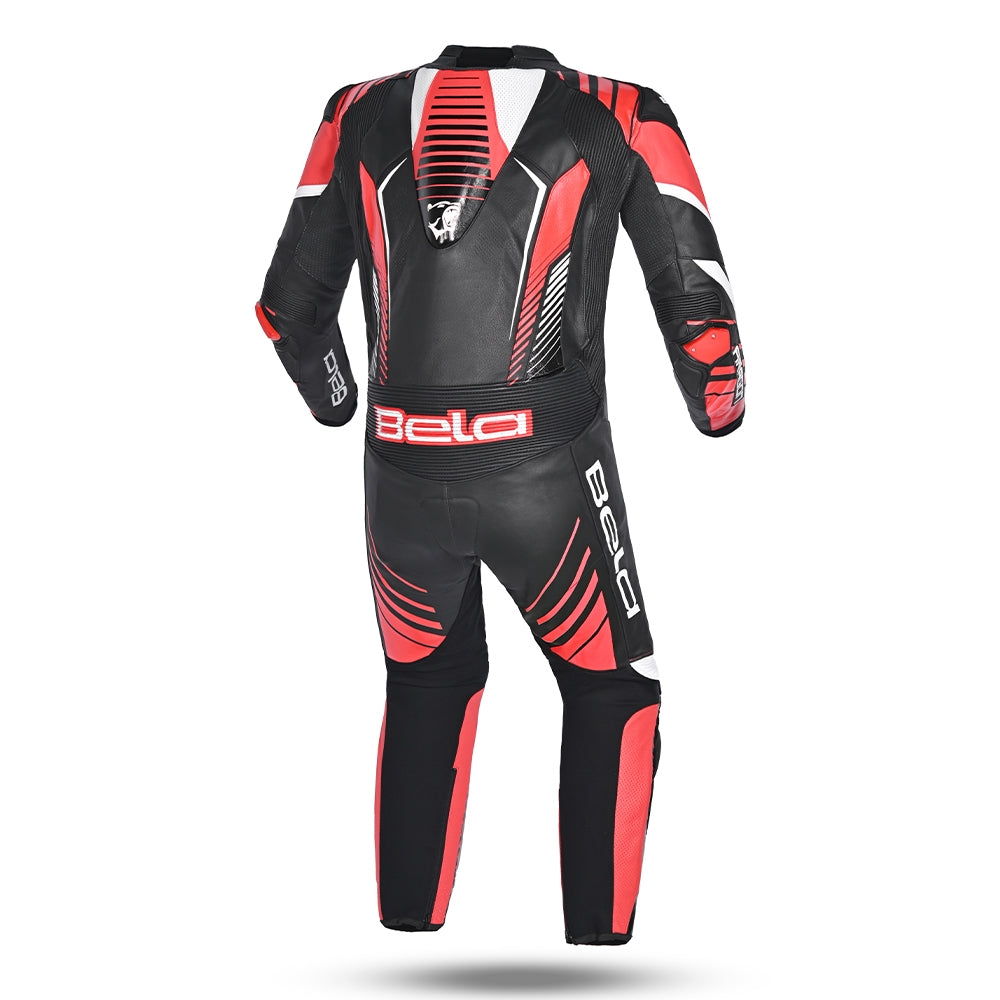 BELA ARAGONE HELITE AIR-PRO 1 PC Moto Fatos Preto Vermelho - Imagem traseira do terno