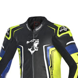 BELA BEAST 1 PC Couro Moto Fatos Preto - imagem parte superior peito do terno