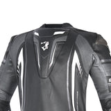 BELA BEAST 1 PC Couro Moto Fatos Preto Branco - Imagem da parte superior das costas do terno