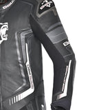 BELA BEAST 1 PC Couro Moto Fatos Preto Branco - Imagem superior frontal esquerda do traje