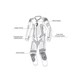 BELA BEAST 1 PC Couro Moto Fatos Preto Branco - imagem vetorial 1 de terno