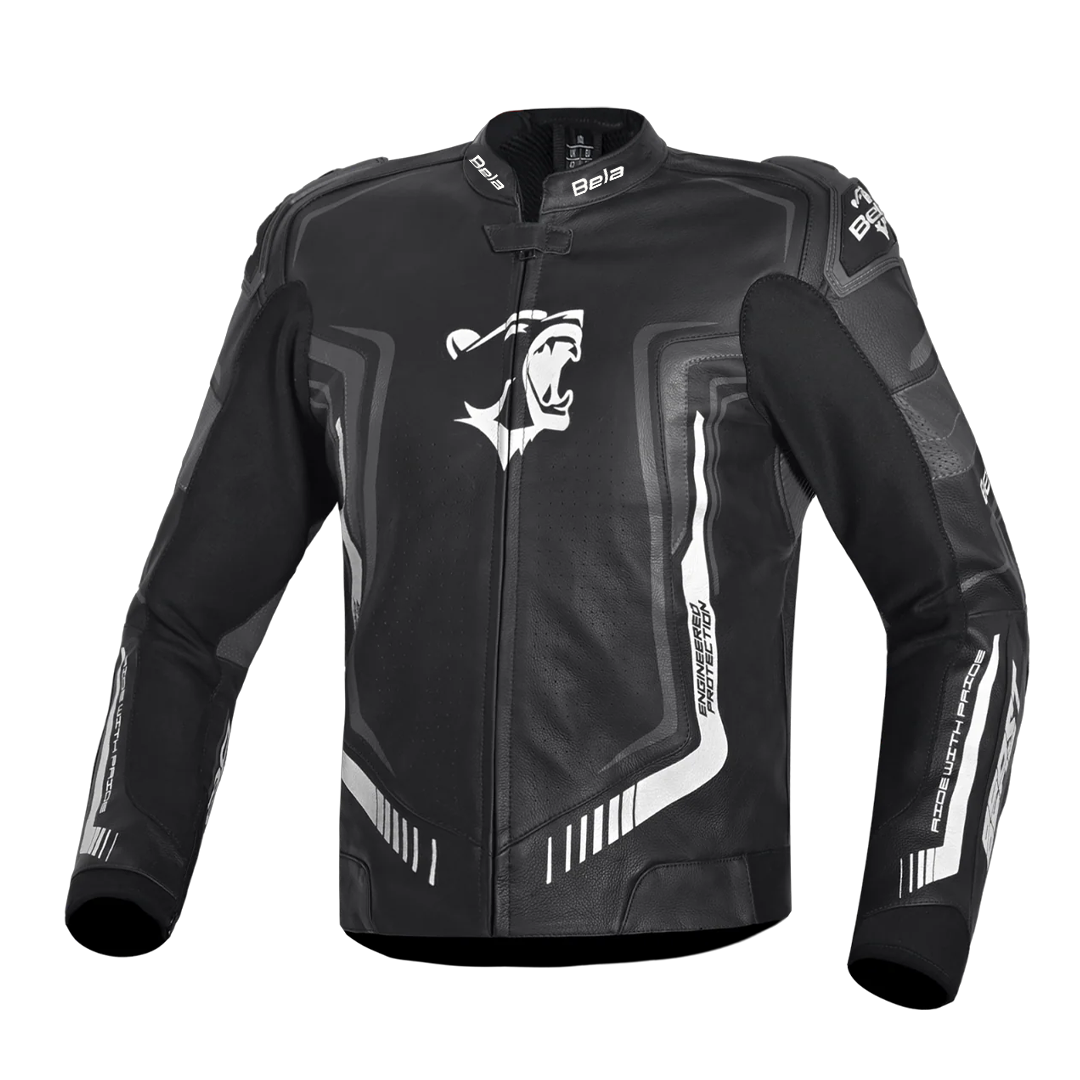 BELA BEAST CHAQUETA COURO HOMBRE NEGRO ANTHIRA BLANCO – 1 – Maximomoto PT