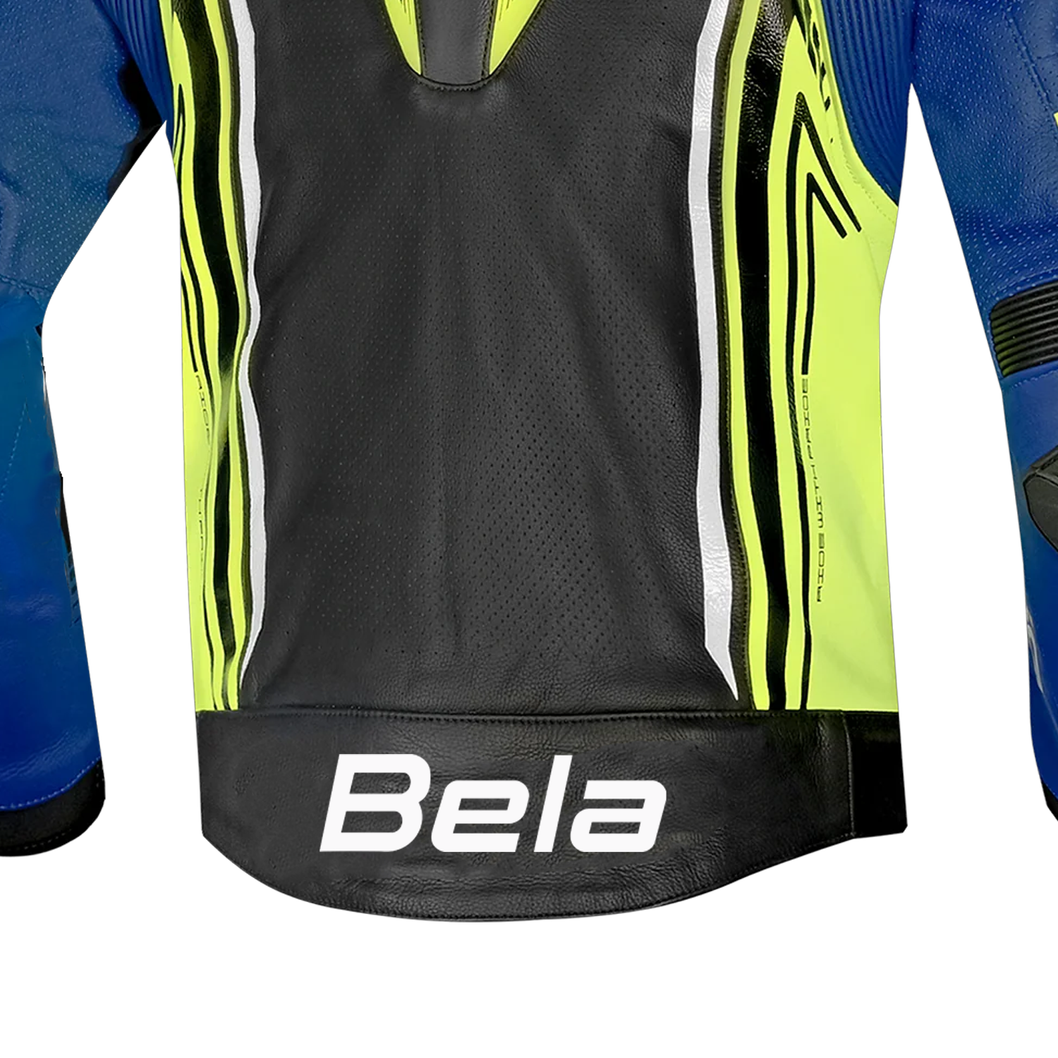 BELA BEAST MEN'S LEATHER CHAQUETA NEGRO BLANCO AMARILLO BLUE – 5 – Maximomoto PT