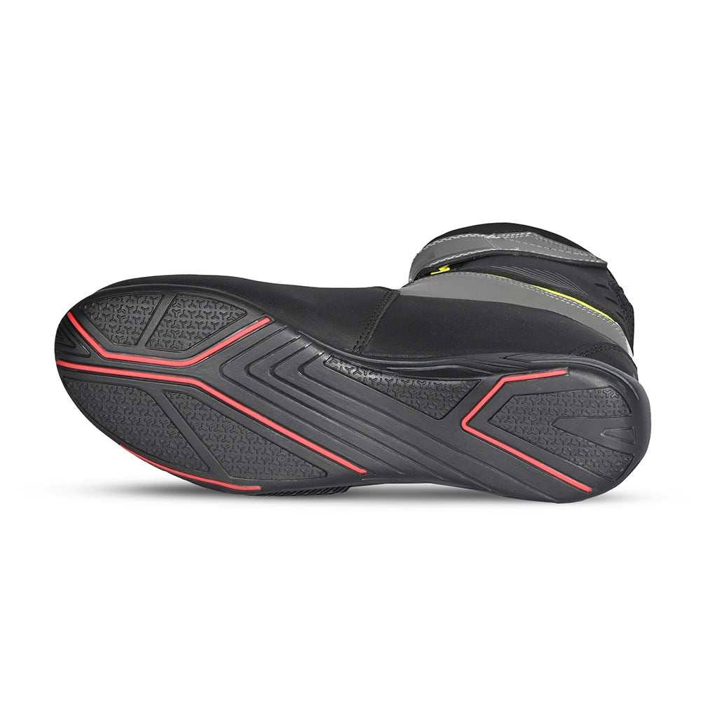 BELA BLAZE Moto Couro Botas Homem Preto Fluorescente Amarelo - Imagem da alma inferior de Boots